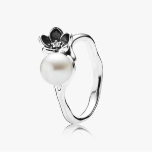 Pandora Mystic Floral White Pearl Ring, size 9